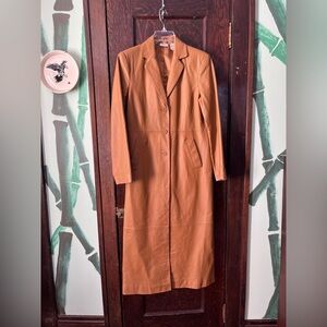Vintage 90s Newport News Leather Trench Coat